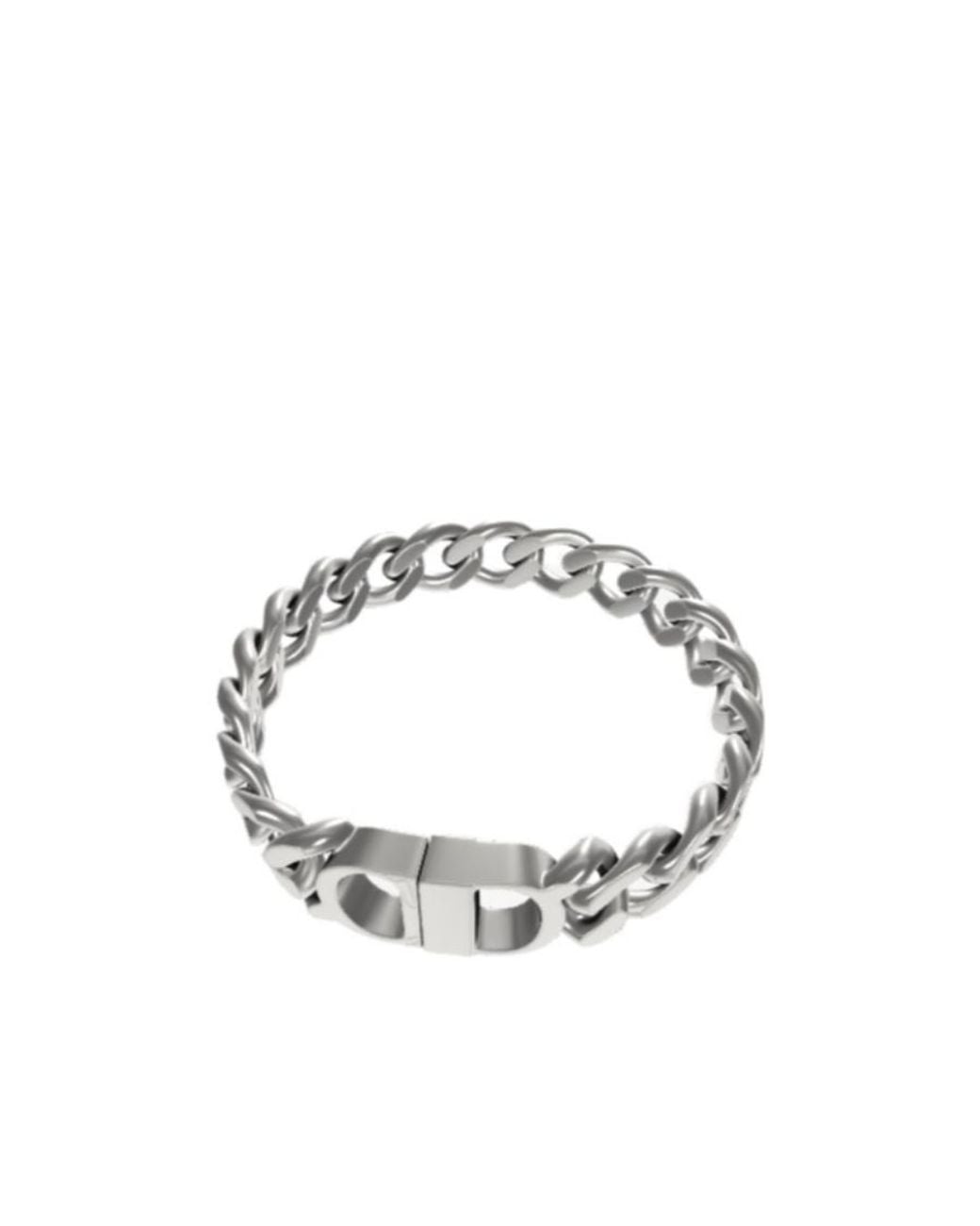 Dior White Cd Icon Chain Link Bracelet for men