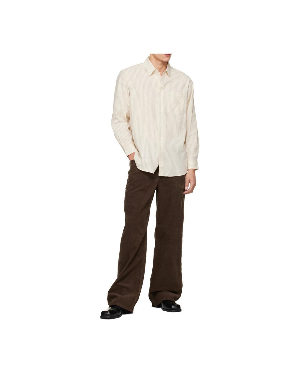 DUNST White Classic Striped Shirt for men