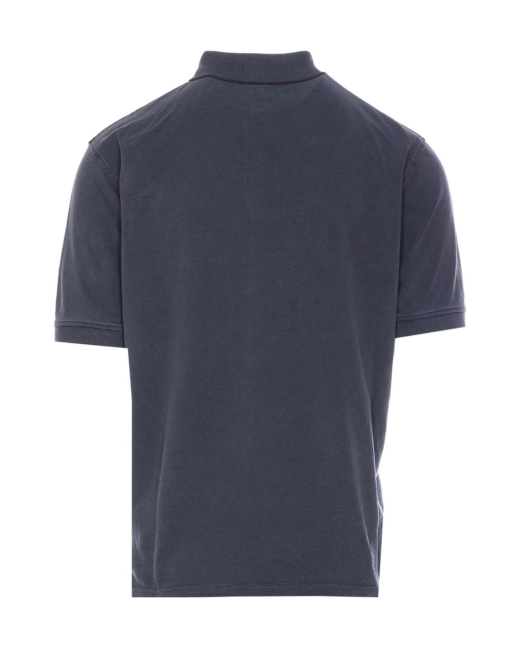 Herno Blue Logo Embroidered Short Sleeved Polo Shirt for men