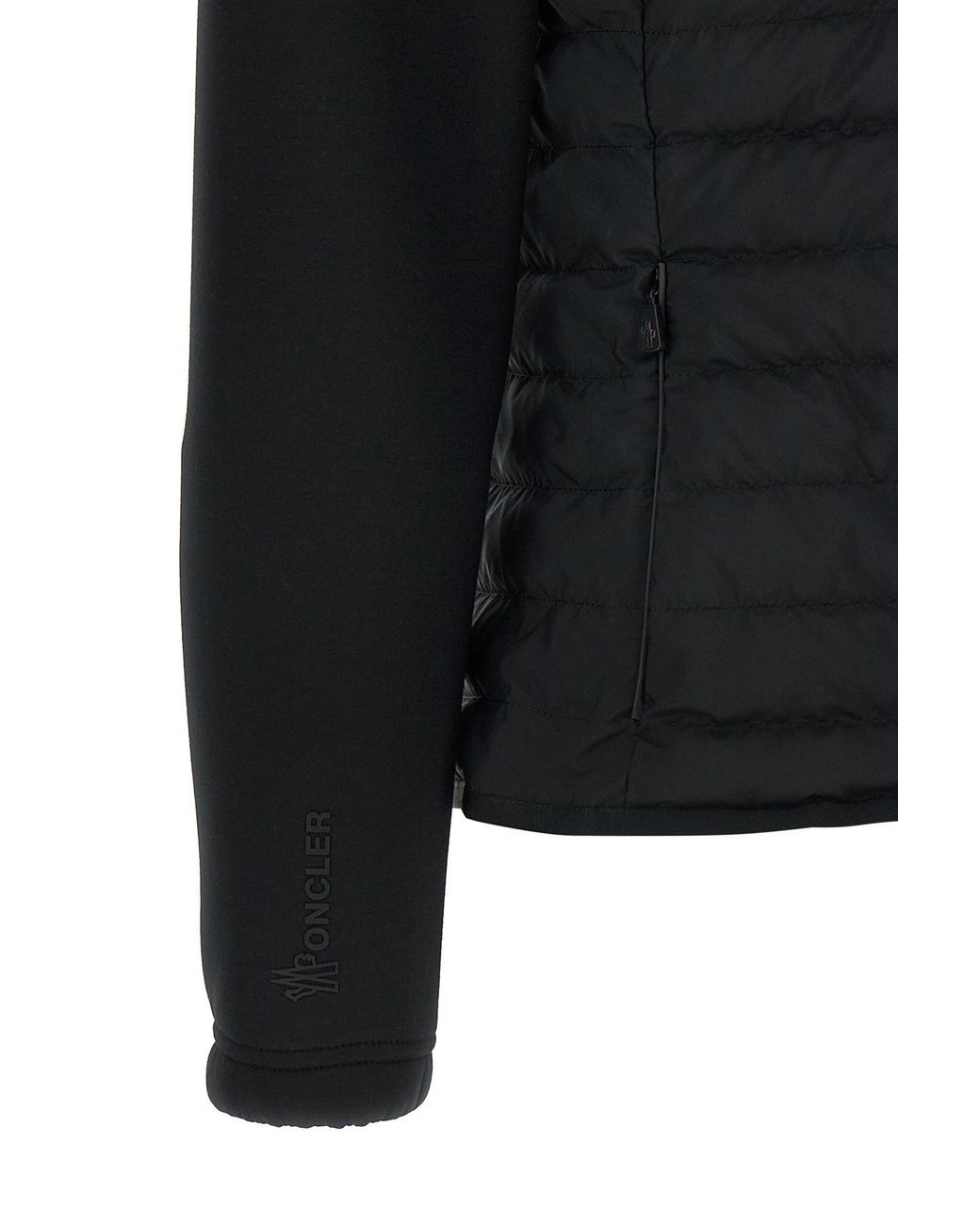 Moncler Black Grenoble Hooded Panelled Down Jacket