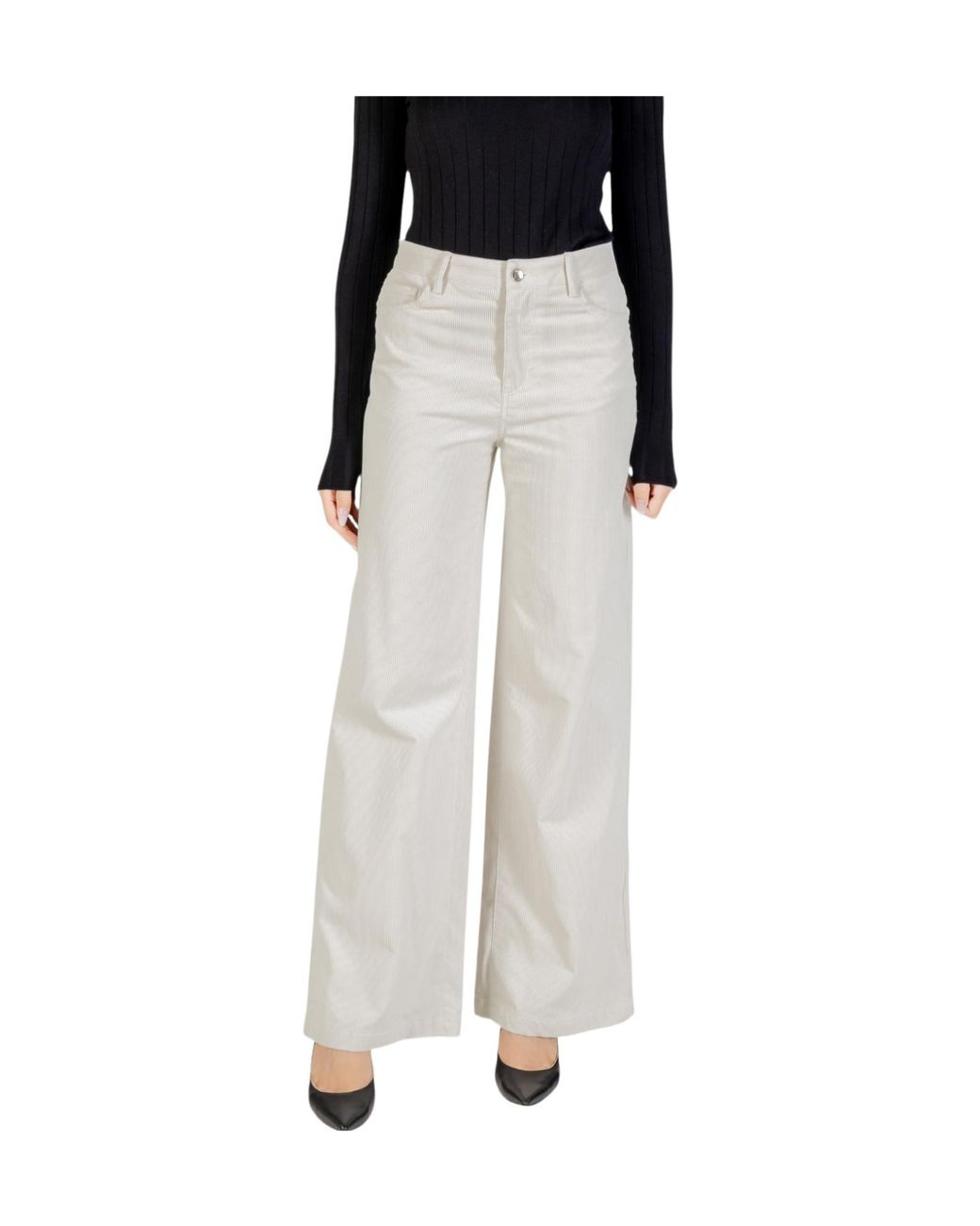 Liu Jo Multicolor Wide-Leg Corduroy Trousers