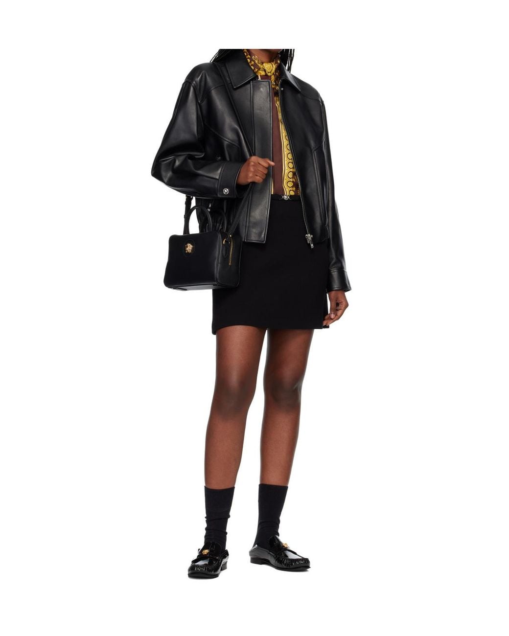 Versace Black Medusa Hardware Loafers