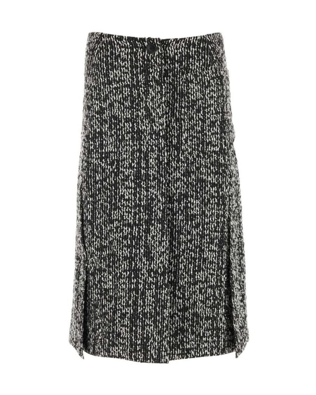 Lanvin Gray Two-Toned Midi Skirt