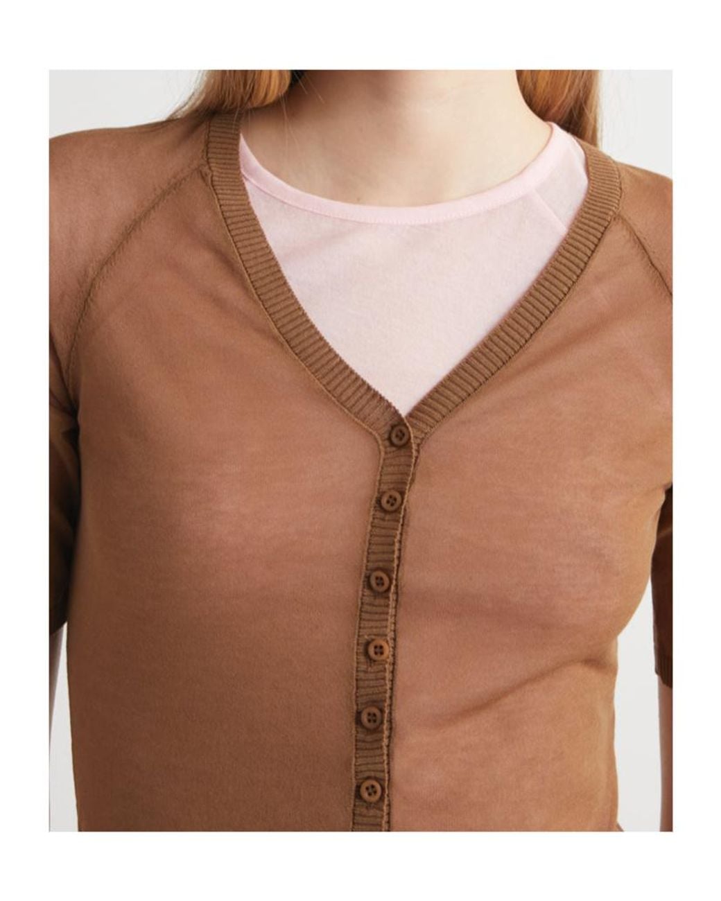 Paloma Wool Brown Short-Sleeved Knitted Cardigan