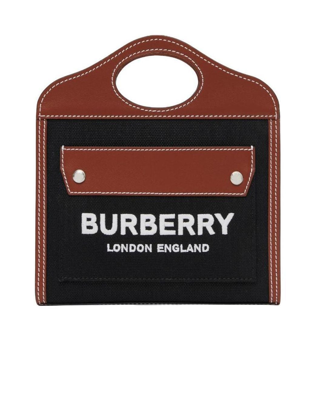 Burberry Black Logo Printed Panelled Tote Bag