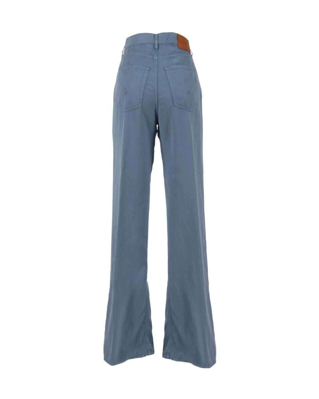 Dondup Blue High Waist Wide Leg Jeans