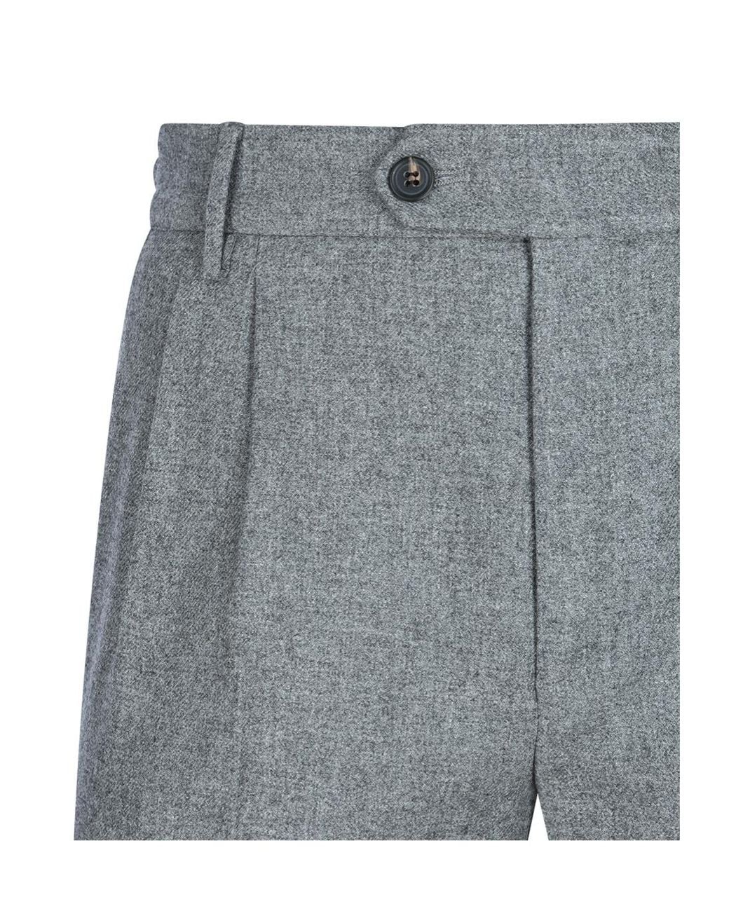Eleventy Gray Tailored Pleated Pants for men