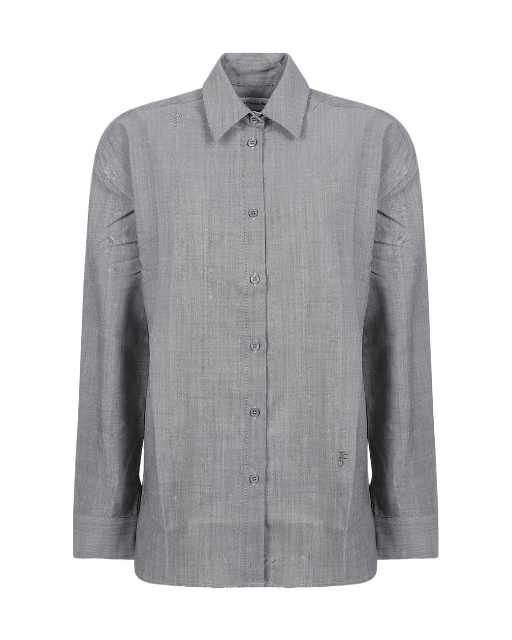 Frankie Shop Gray Long-Sleeve Button-Down Shirt