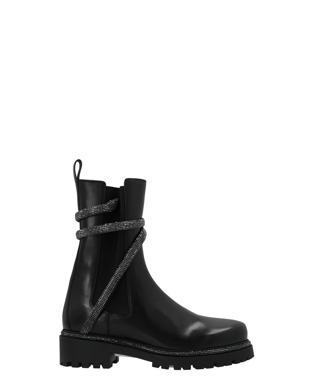 Rene Caovilla Black René Caovilla Embellished Round-Toe Ankle Boots
