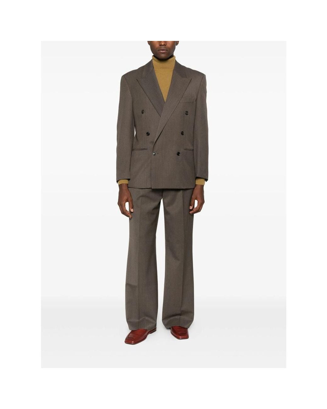 TONYWACK Brown Double Breasted Tailored Blazer for men