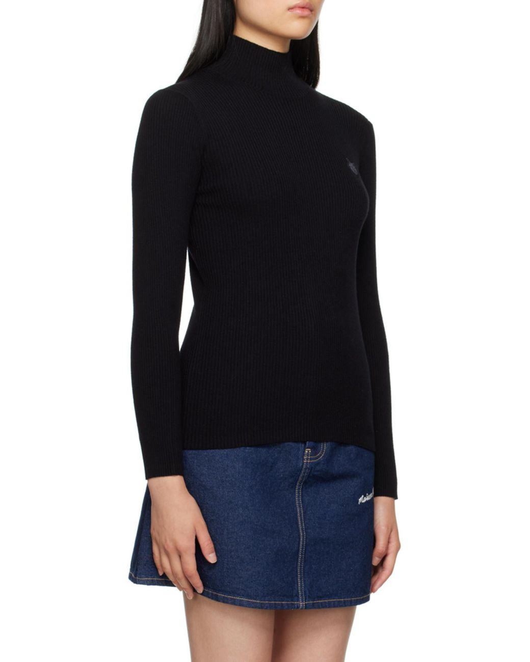 Maison Kitsuné Black Maison Kitsuné Fox Head Patch Knitted Jumper