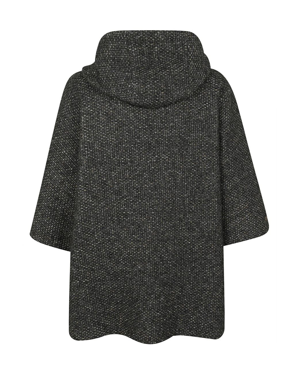Peserico Gray Hooded Zip-Up Cape