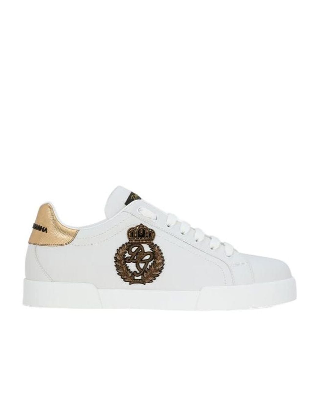 Dolce & Gabbana White Portofino Low-Cut Skate Shoes for men