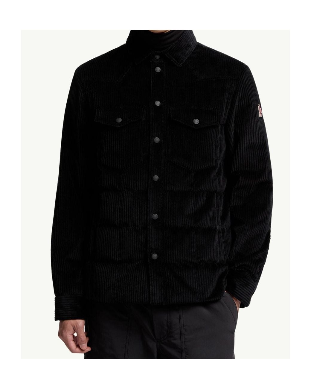 Moncler Black Grenoble Gelt Button-Up Shirt Jacket for men