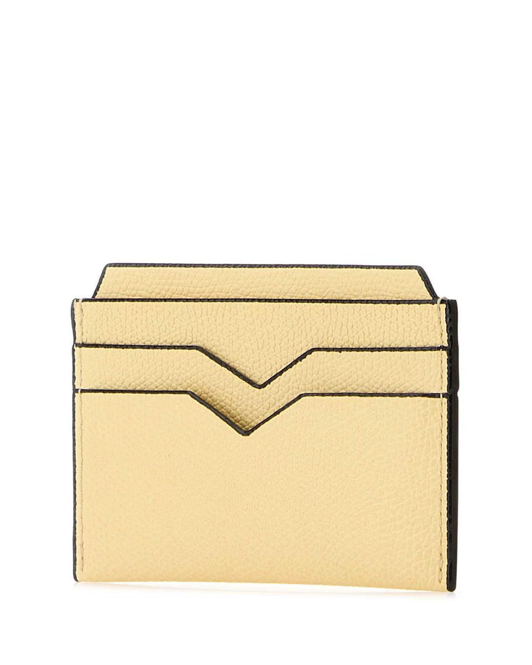 Valextra Metallic V-Shaped Lacquered Edge Cardholder