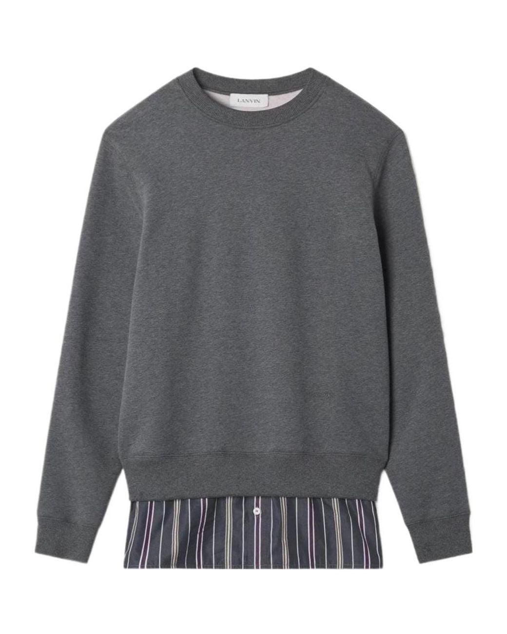 Lanvin Gray Crew-Neck Sweatshirt for men