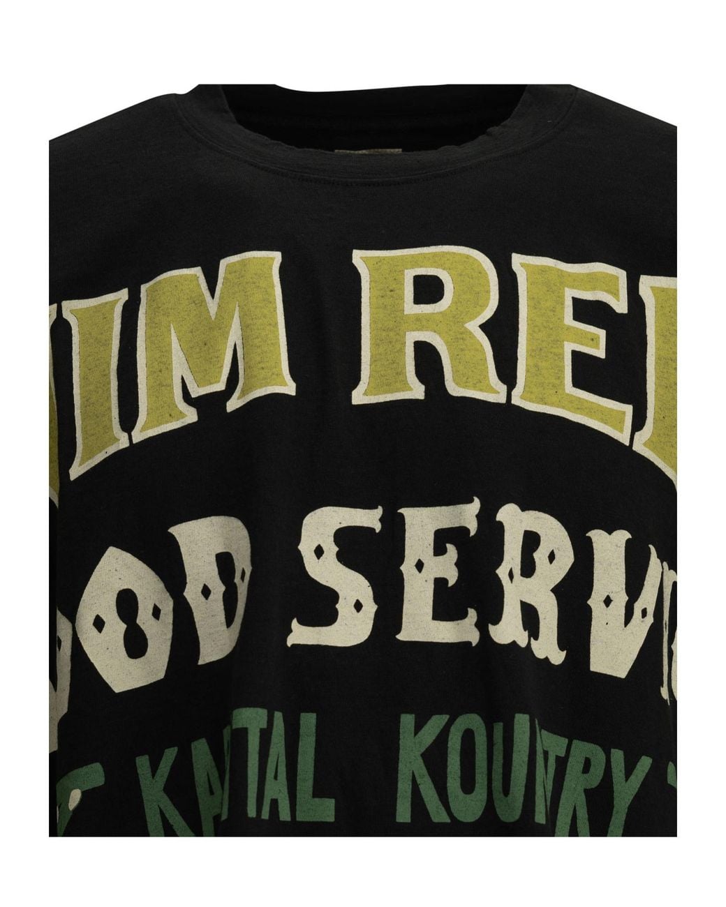 Kapital Black Logo-Print Cotton T-Shirt for men