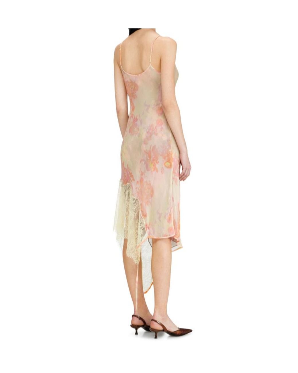 DIESEL White Floral Lace Asymmetric Dress