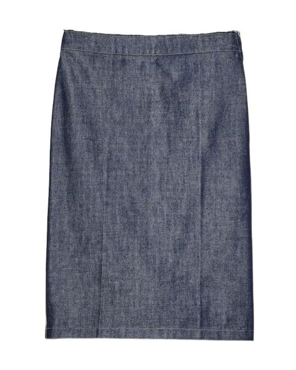 Prada Blue Denim Pencil Skirt
