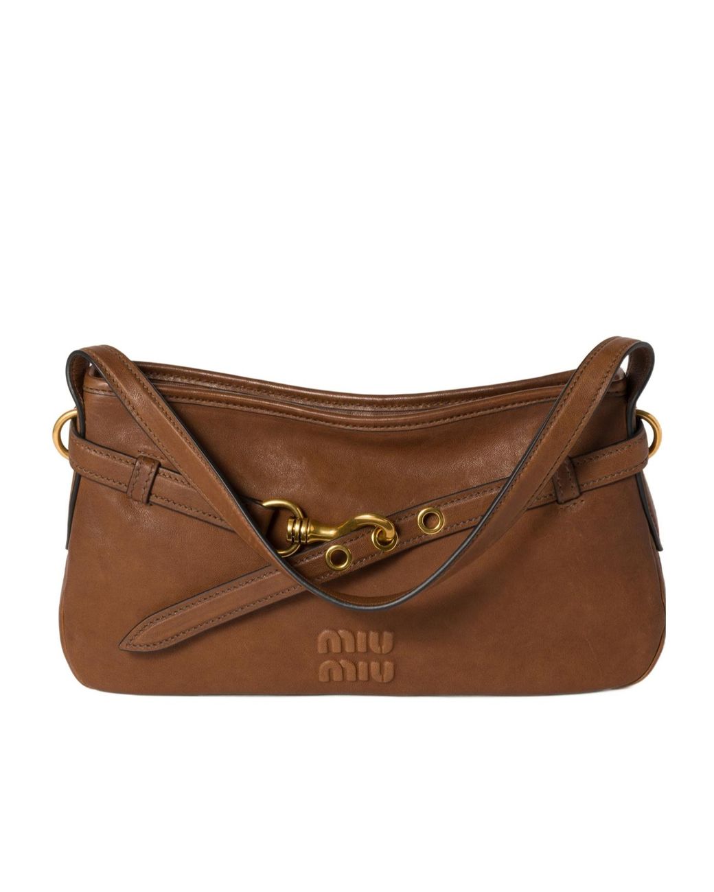 Miu Miu Brown Aventure Nappa Leather Bag