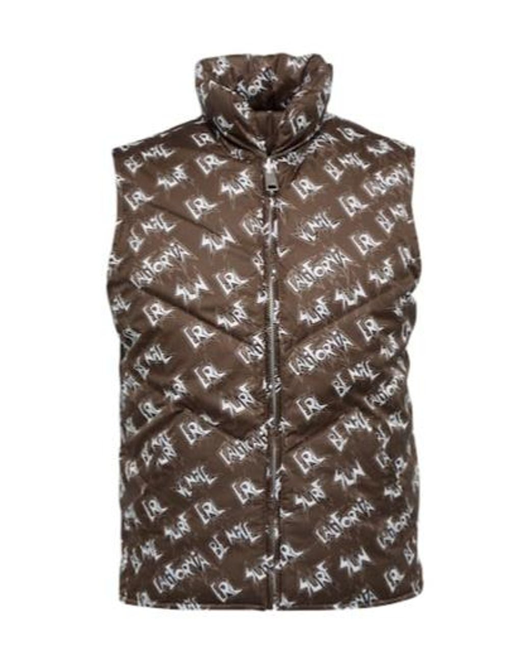 ERL Brown Logo Down Vest for men