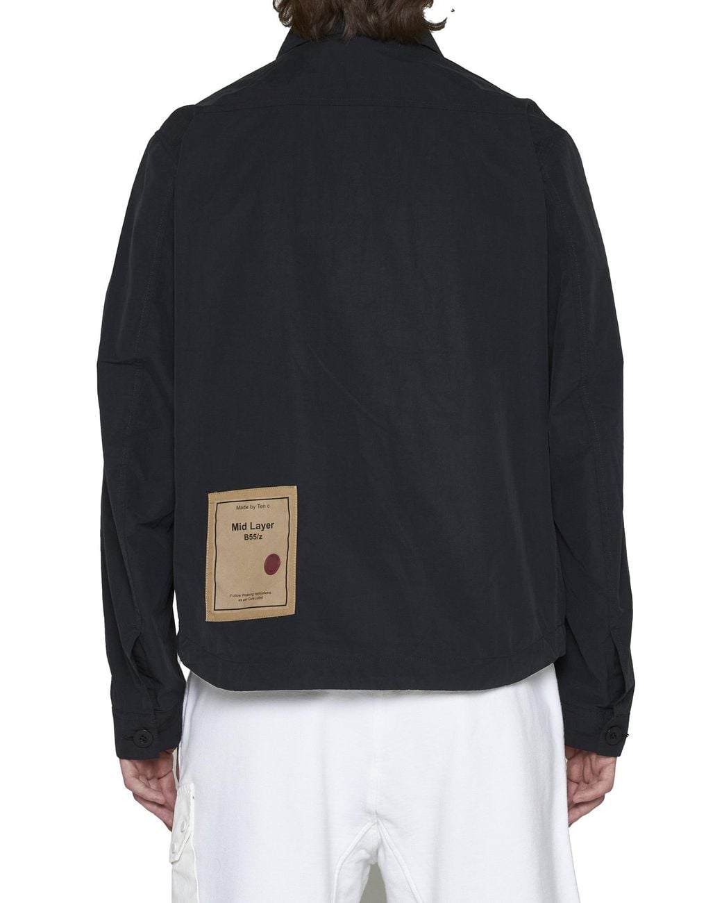 C P Company Blue Logo Patch Zipped Shirt Jacket for men