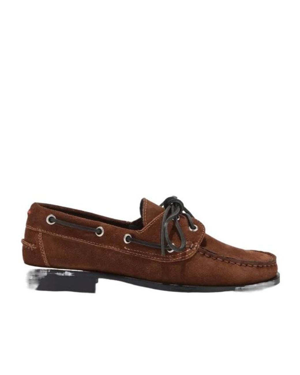 Aeyde Brown Harris Lace-Up Suede Loafers