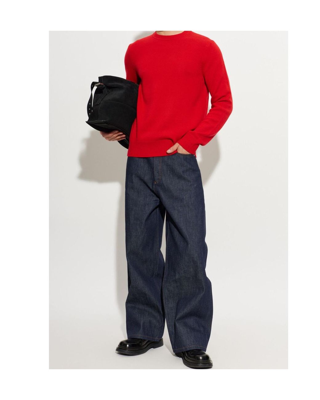Rag & Bone Red Crew Neck Knitted Sweater for men