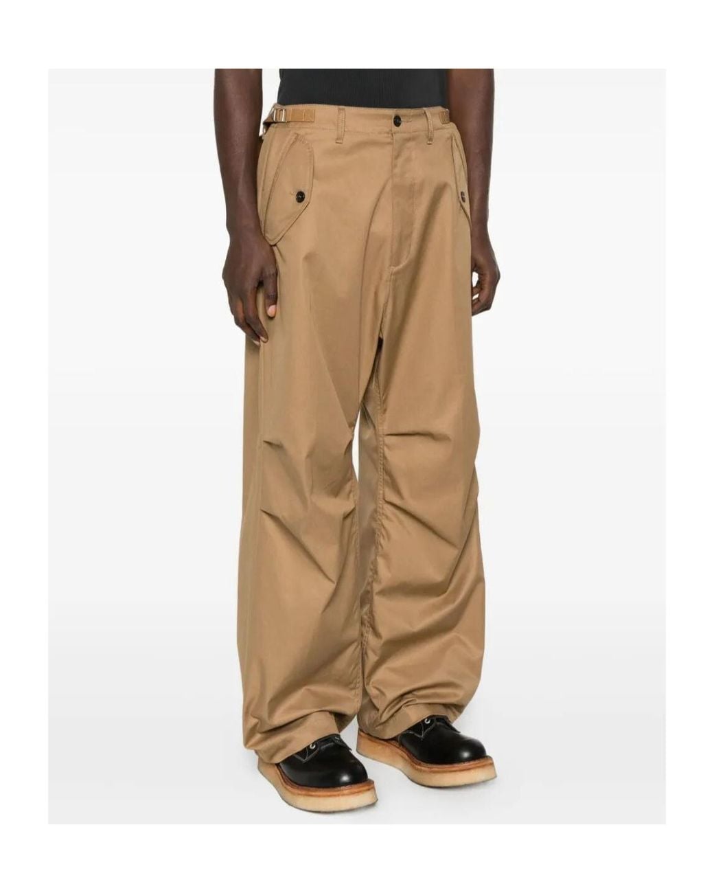 DSquared² Natural Side Belted Utility Trousers for men