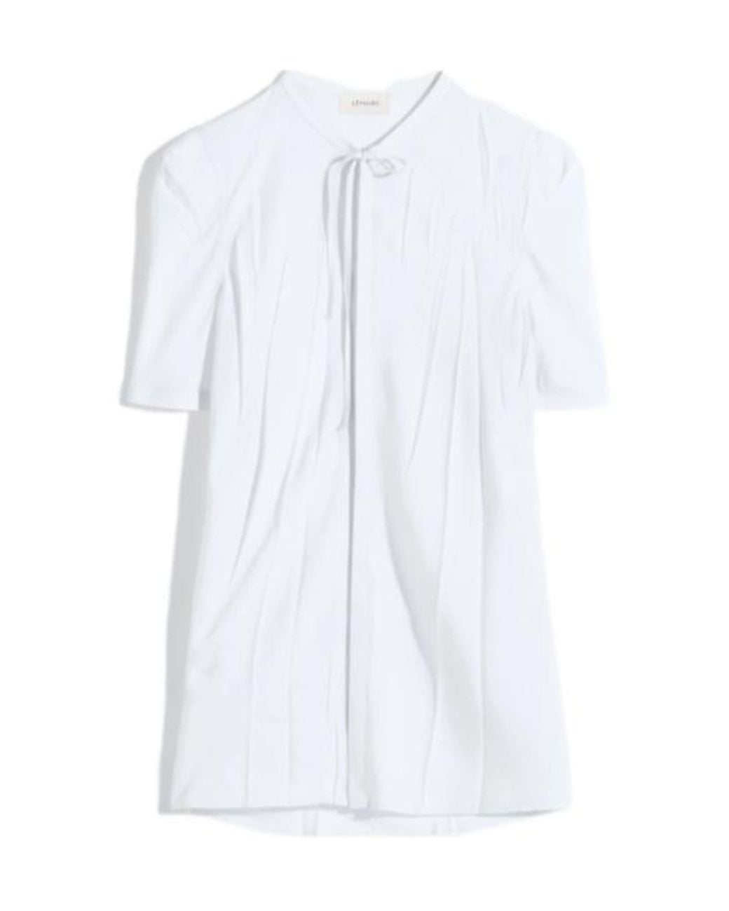 Lemaire White Pleated Short-Sleeve Top