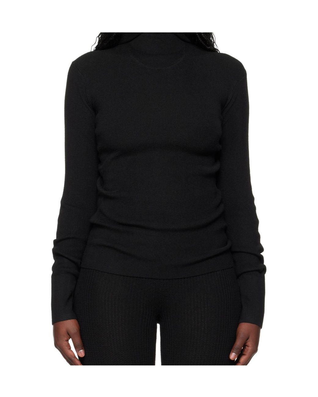 Fear Of God Black Long Sleeved Hooded Jumper