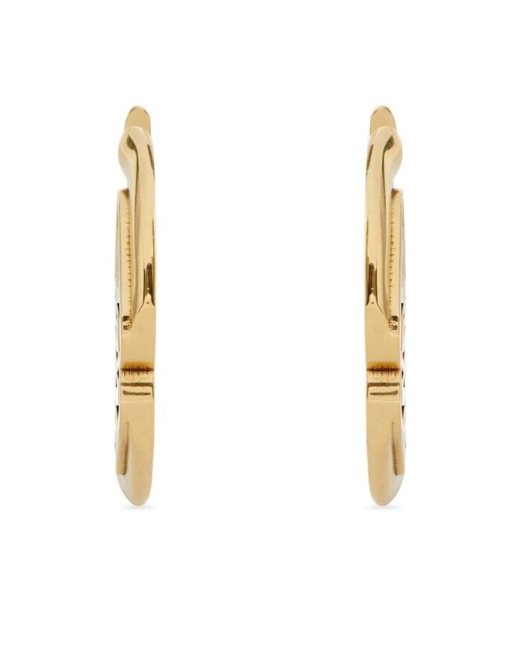 McQueen Metallic Seal-Logo Cut-Out Detailed Hoop Earrings