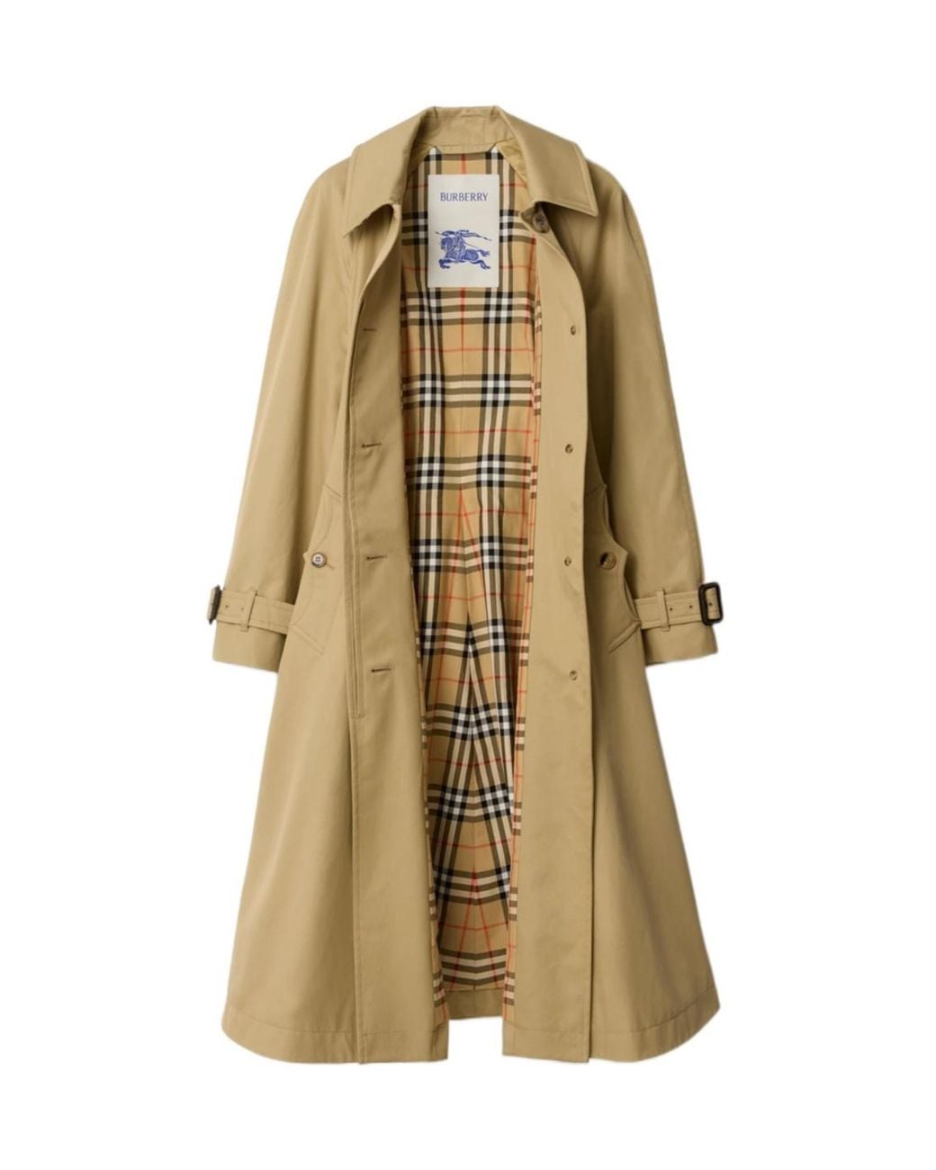 Burberry Natural Gabardine Ellingham Long Car Coat