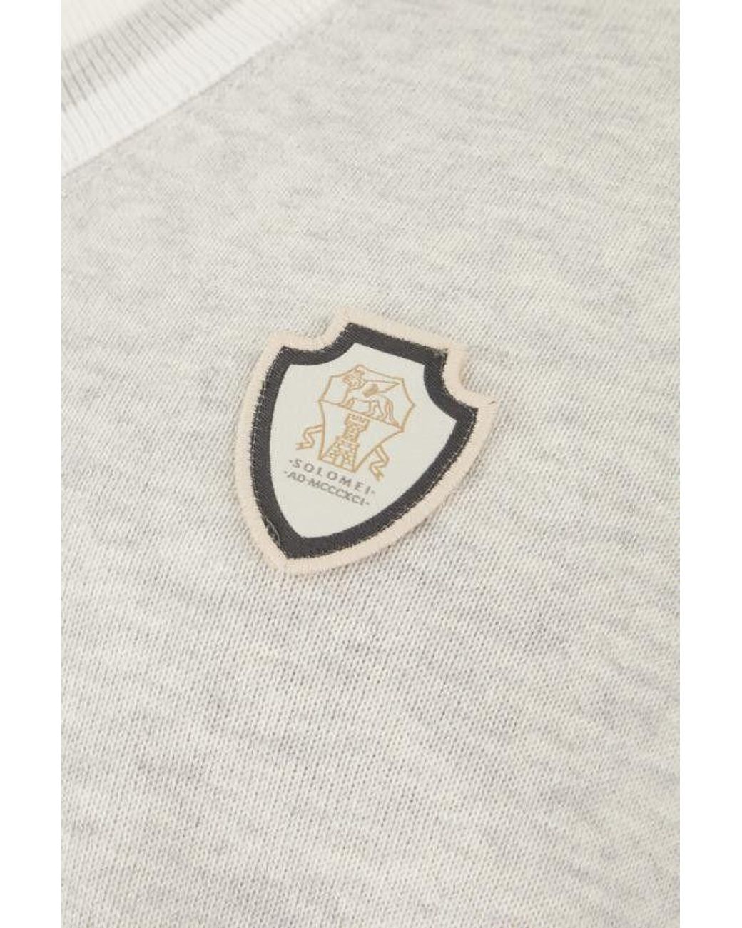Brunello Cucinelli White V-Neck Logo Embroidered Vest for men