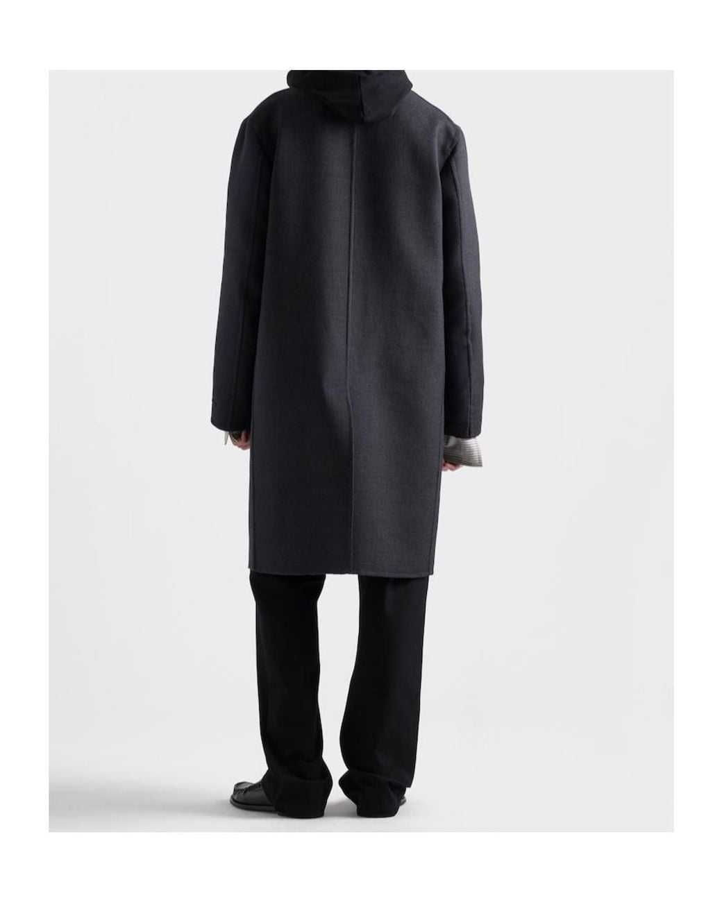 Prada Black Fleece Pants With Re-Nylon Details for men