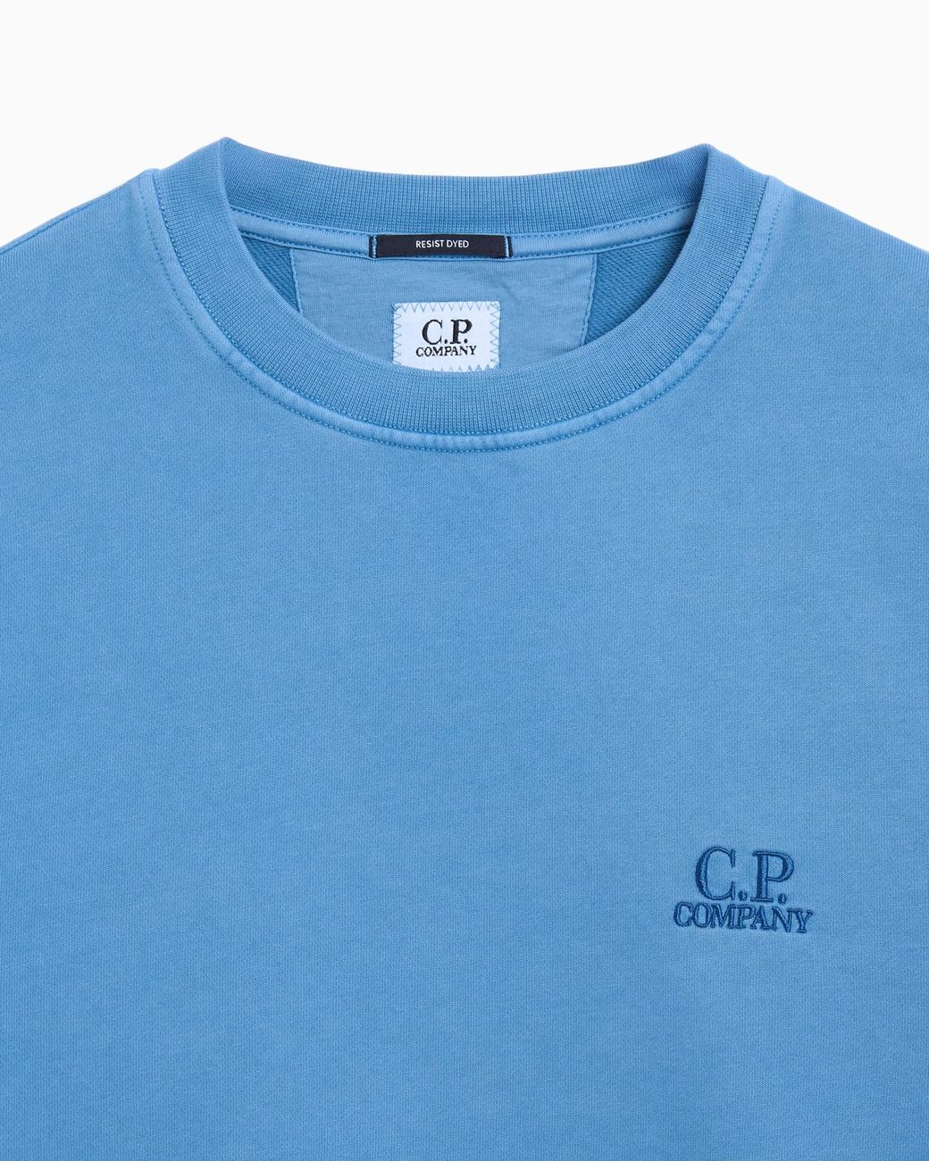 C P Company Blue Embroidered Crew-Neck Sweatshirt for men
