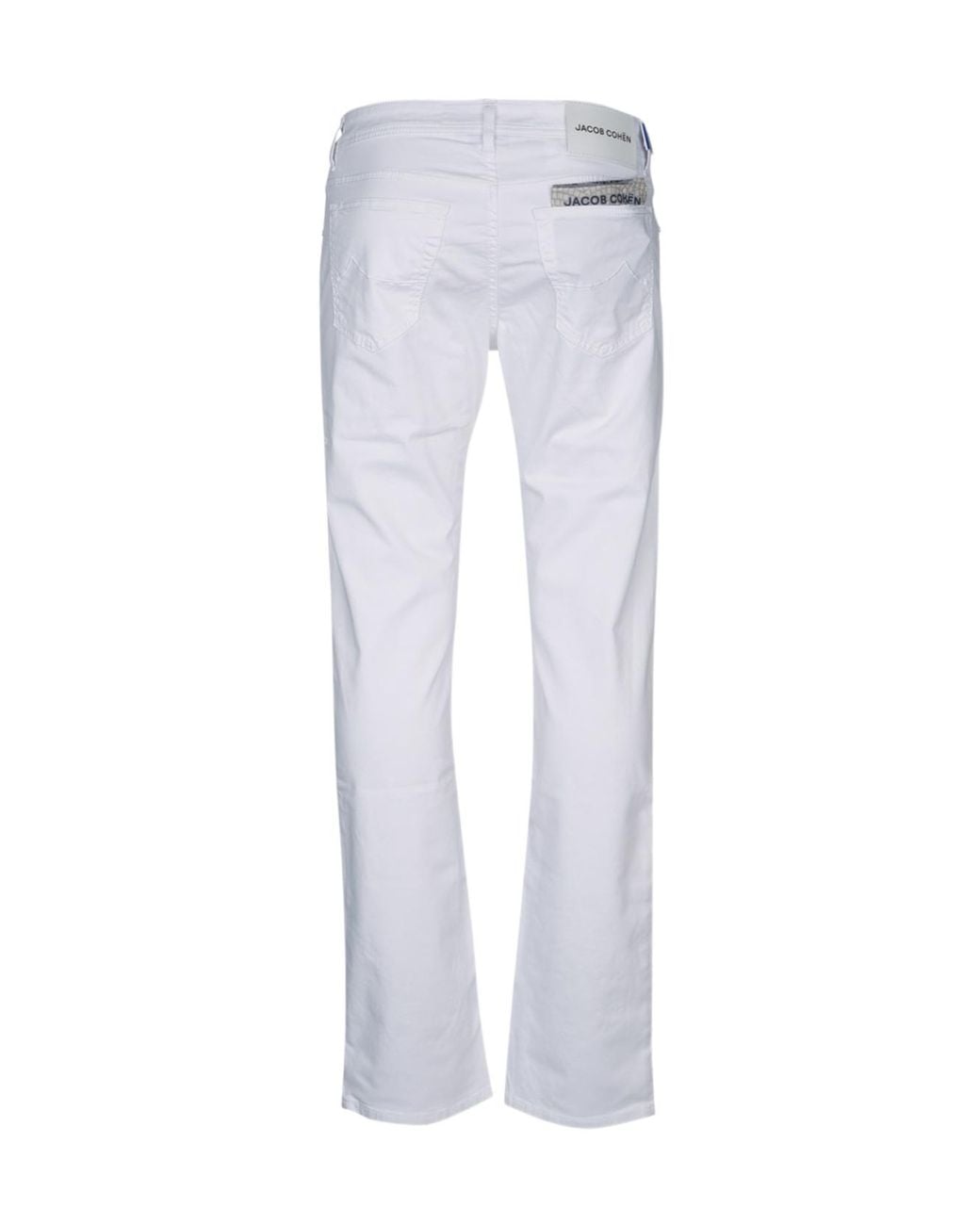 Jacob Cohen White Bard Logo Patch Slim-Fit Jeans for men