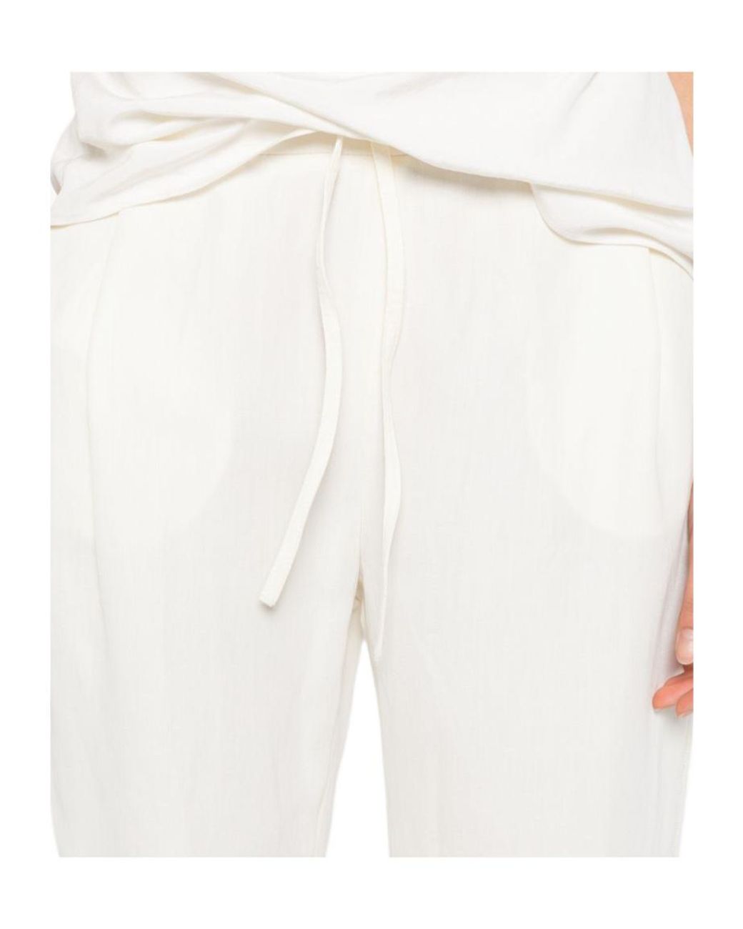 Fabiana Filippi White Straight Leg Drawstring Pants