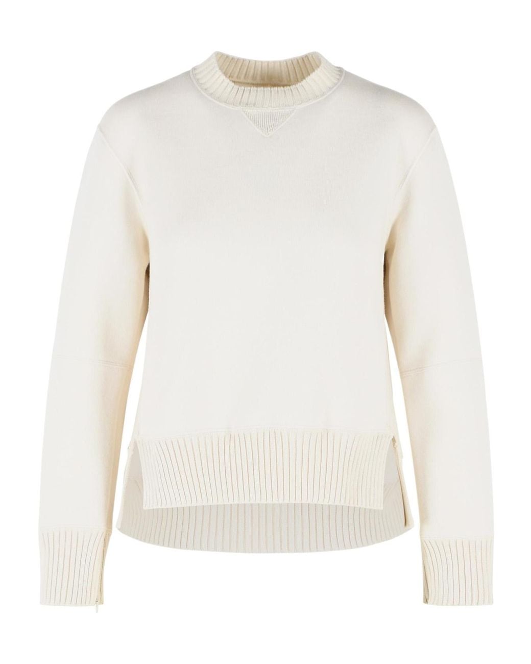 Sacai White Crew-Neck Knit Top