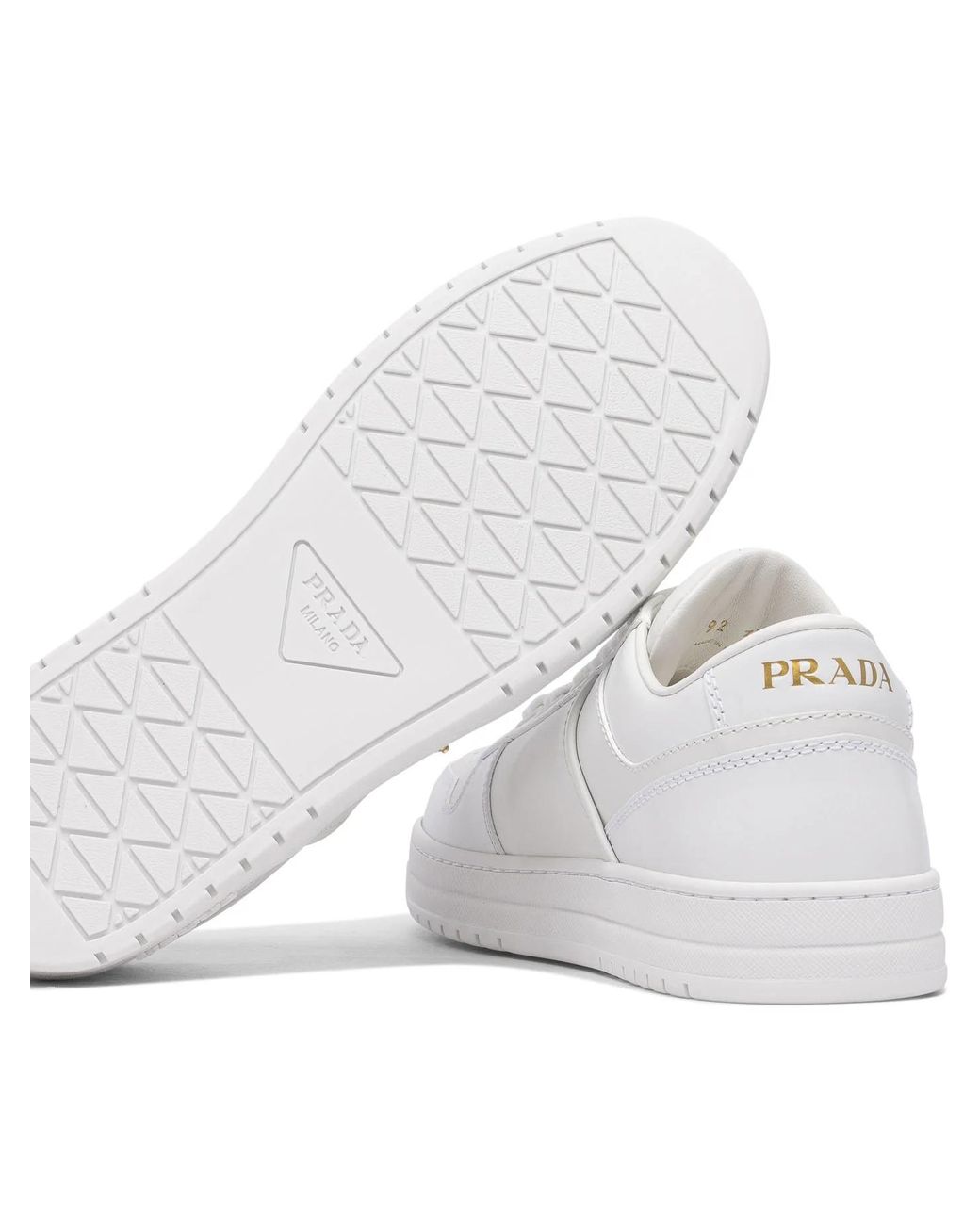 Prada White Round-Toe Low-Top Casual Shoes