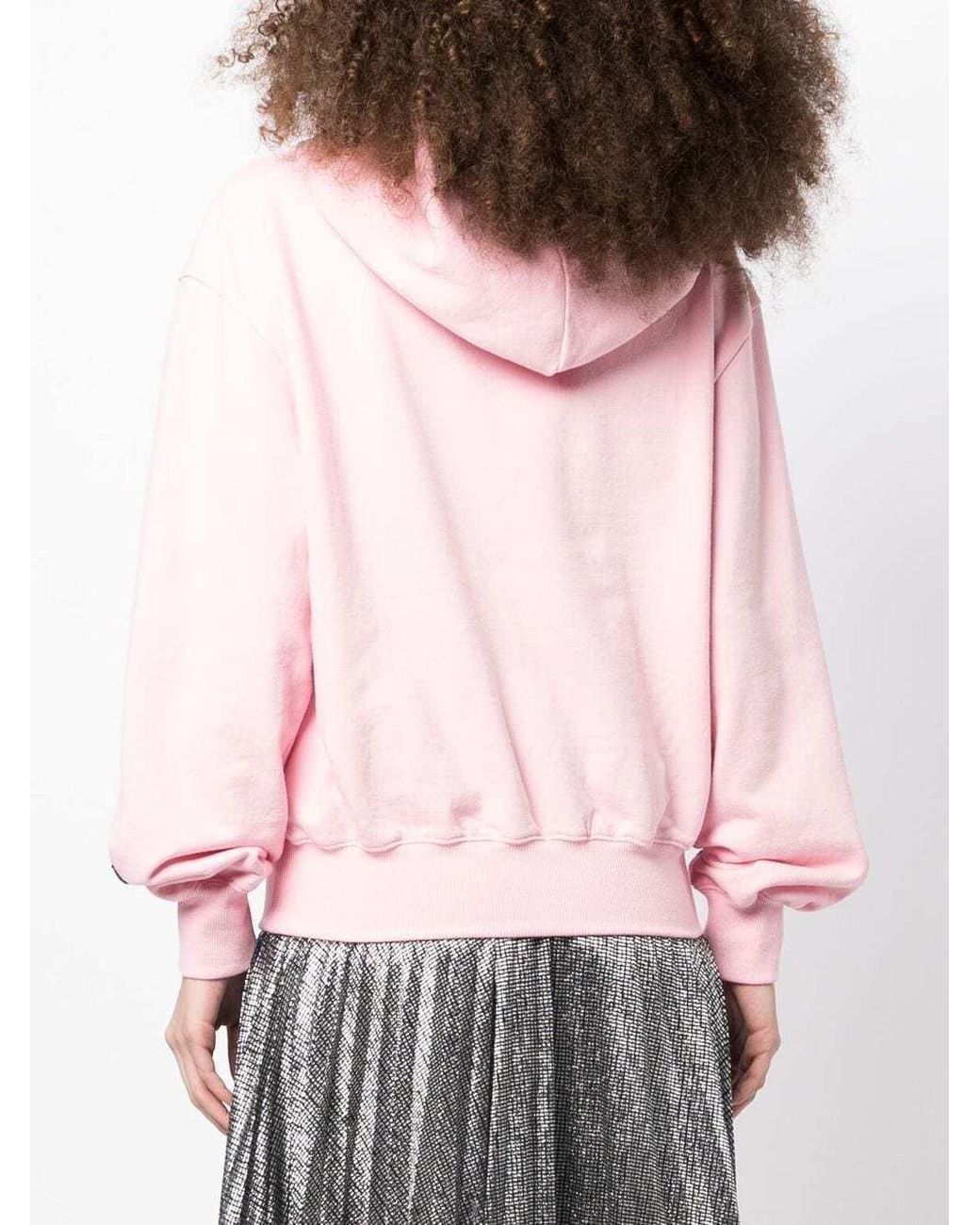 we11done Pink Logo Patch Hoodie