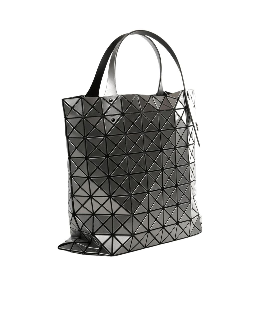 Issey Miyake Gray Geometric Patterned Top Handle Bag