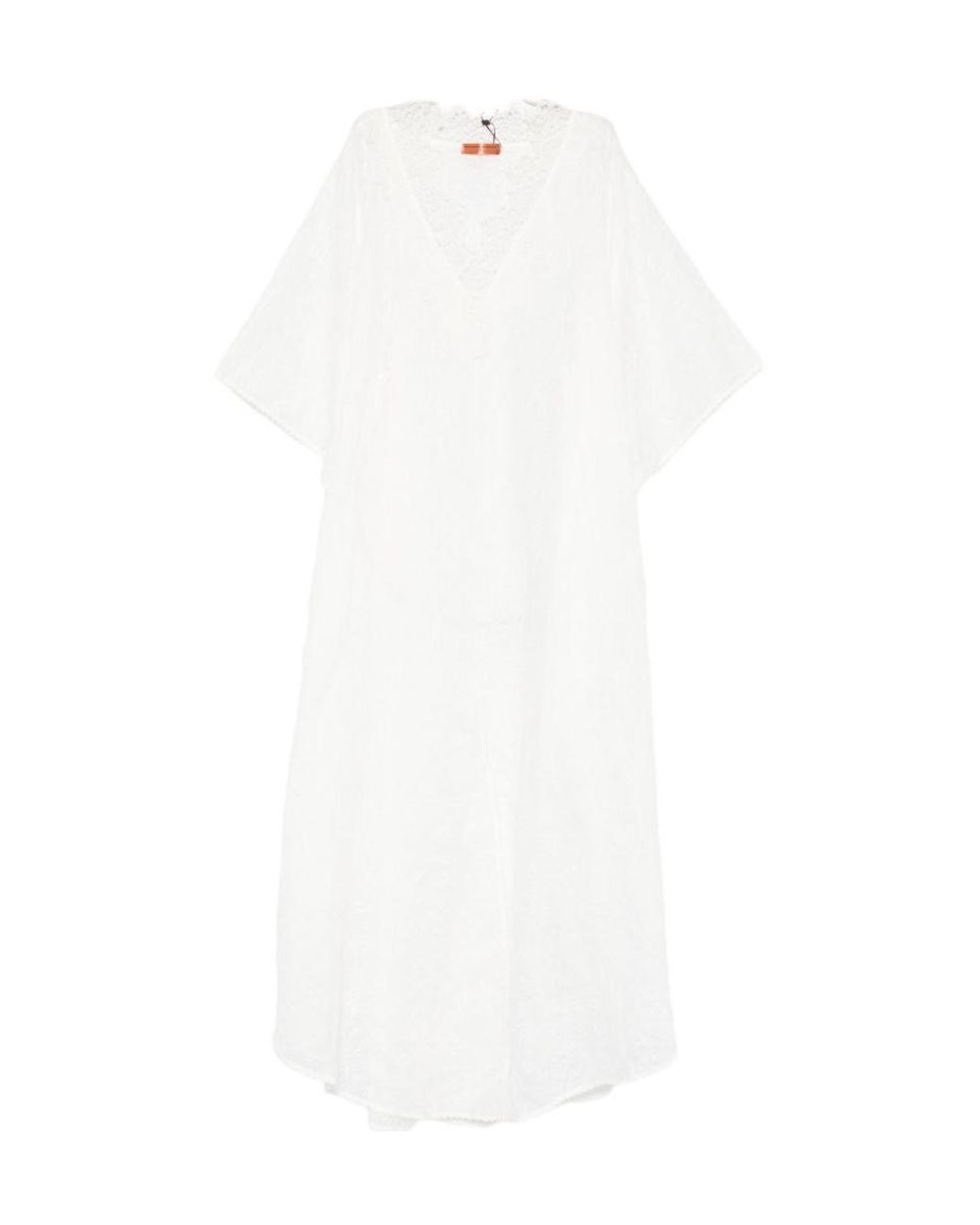 Ermanno Scervino White V-Neck Kaftan