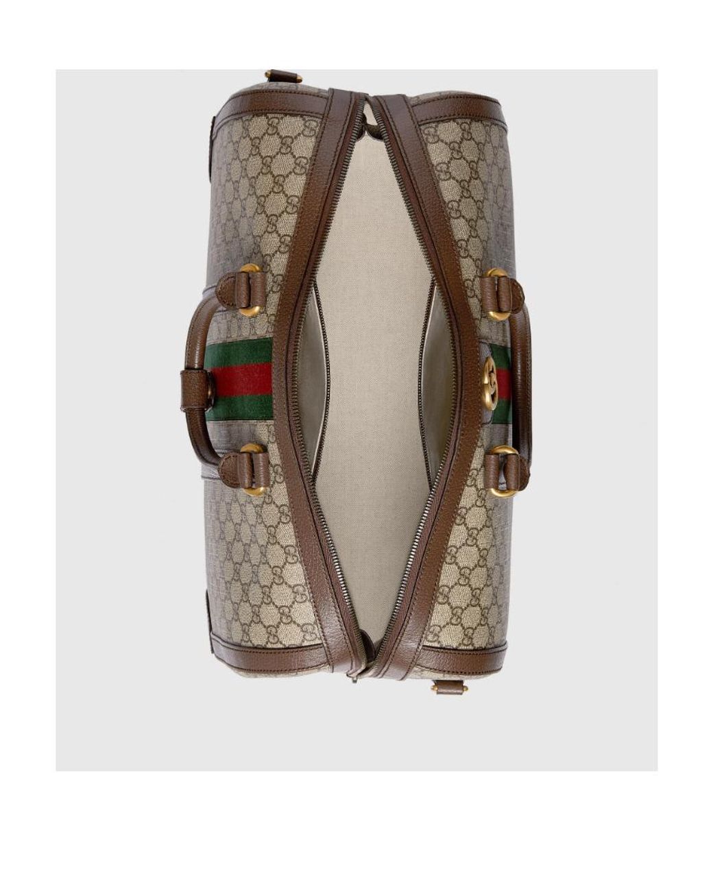 Gucci Brown Savoy Small Zipped Duffle Bag for men