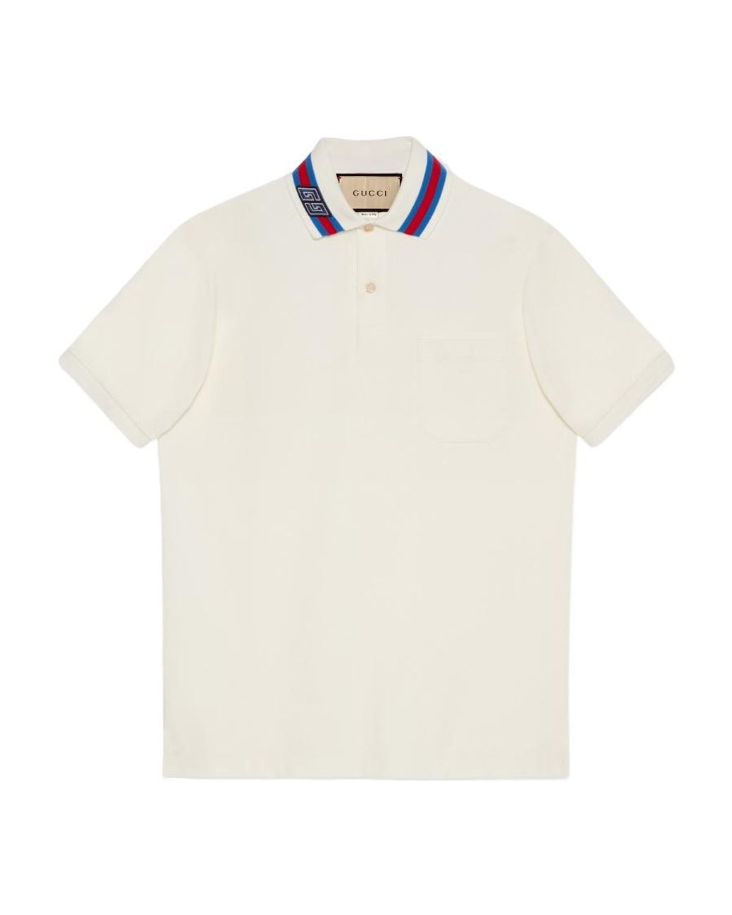 Gucci White Gg Cotton Polo Shirt for men