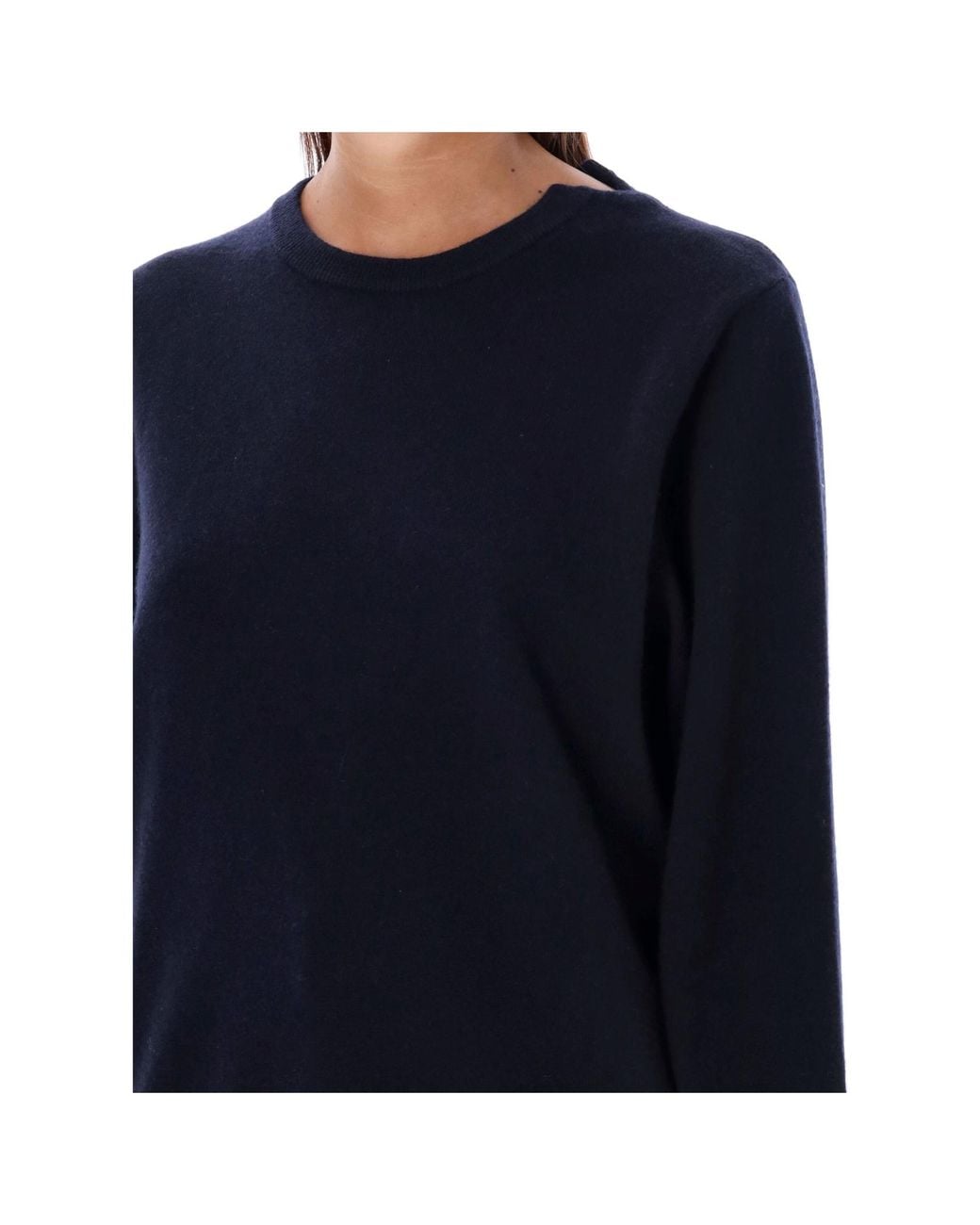 Extreme Cashmere Blue Round-Neck And Long-Sleeved Sweater