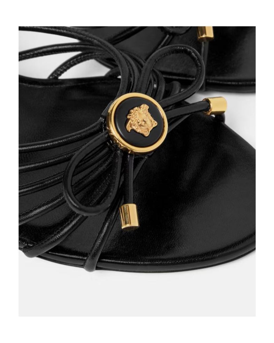 Versace Metallic Opera Bow Sandals
