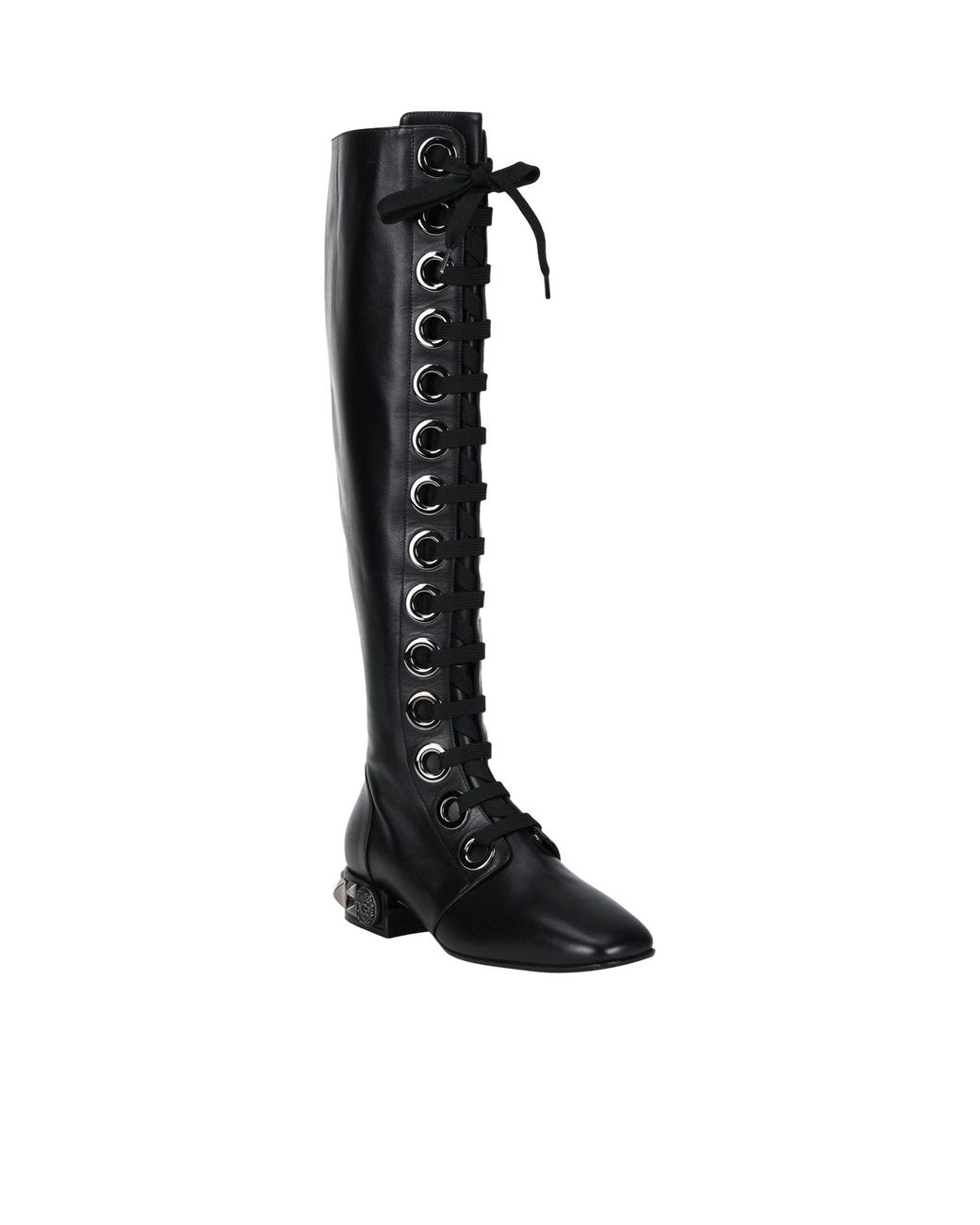 Dolce & Gabbana Black Minimalist Square-Toe Tall Boots