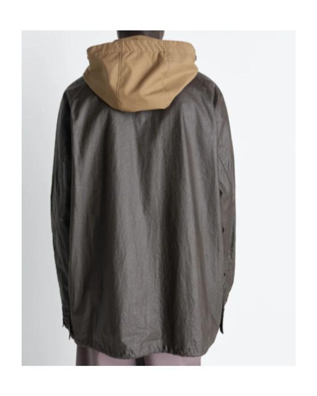 Lemaire Brown Detachable Hood Rain Jacket for men