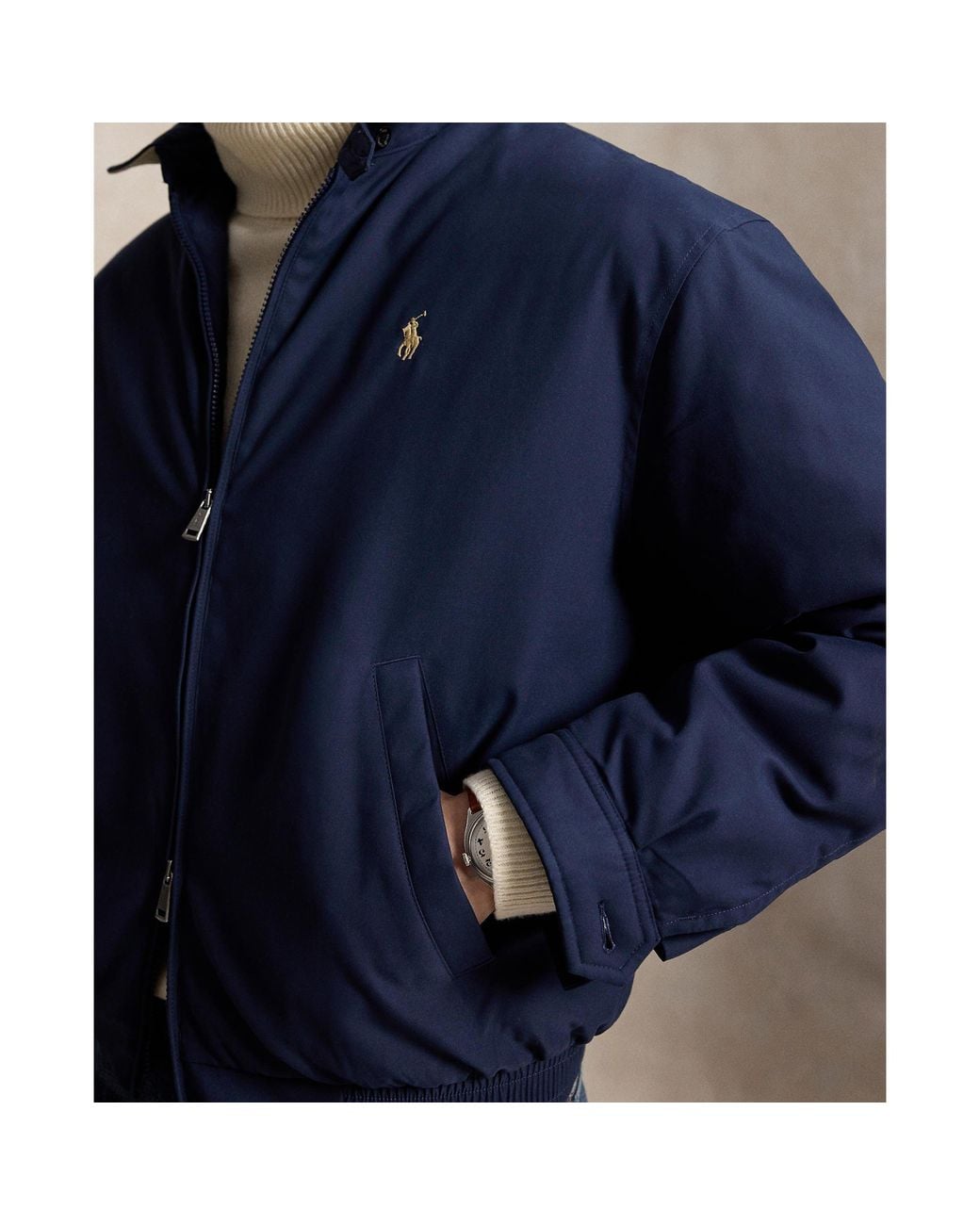 Polo Ralph Lauren Blue Stand Collar Zip Jacket for men